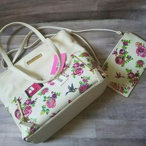 NWT Betsey Johnson Bird Tote with Crossbody